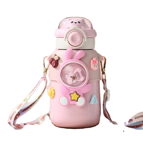 bkb新款儿童保温杯高颜值学生316食品级可爱水杯便携大容量吸管杯