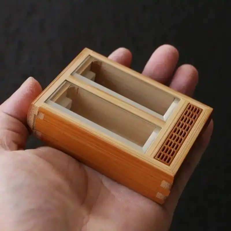 海派竹蛉盒黄蛉盒金钟盒虫具鸣虫盒老玉竹纯手工精工制作榫卯结构