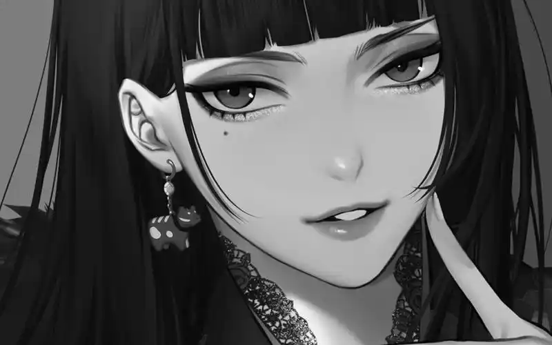 【板绘过程】受不了黑长直姐姐邪魅的笑,糟糕,又