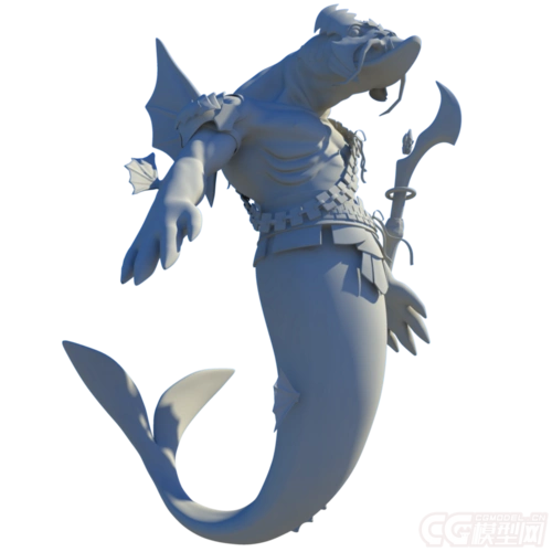 人鱼怪 鱼头怪 怪兽 带绑定