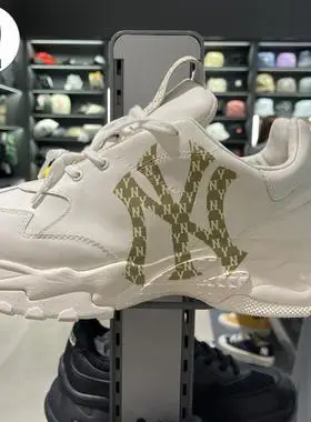 保税直邮 正品mlb老爹鞋女ny老花厚底22新款男鞋子shcm0  shcdm