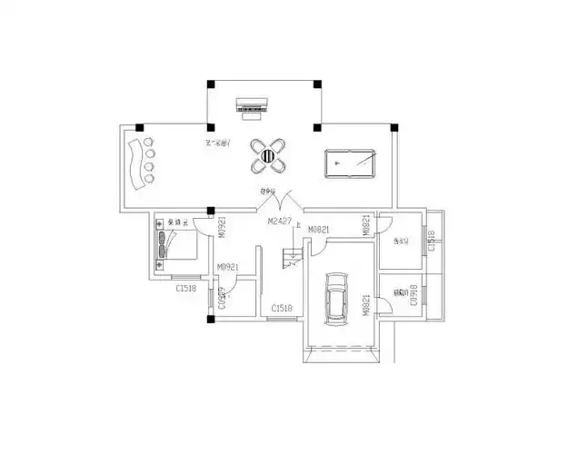 三层独栋别墅户型图cad图纸及透视效果图(cad jpg)