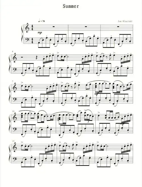 找钢琴谱summer