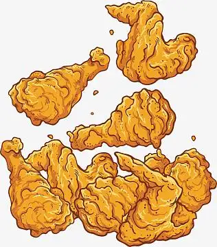 矢量图金色的炸鸡