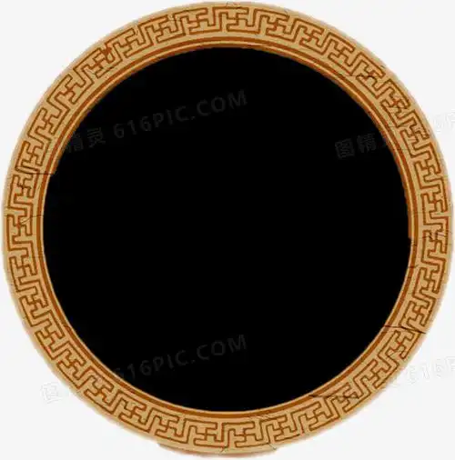 圆盘黑色金色边框