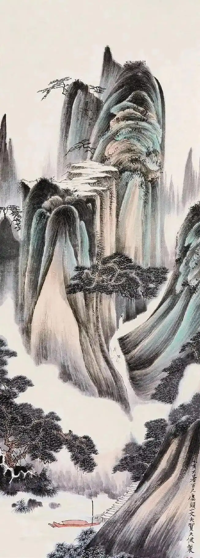 大气磅礴的山水画#《高山流水》(古筝) - 抖音