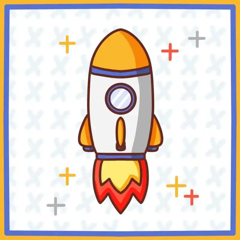 简笔画教程|简单可爱火箭绘画教程 画它是因为最近总被问"火箭怎么画"