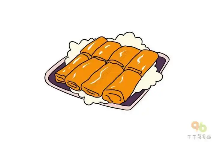 中国过年美食简笔画