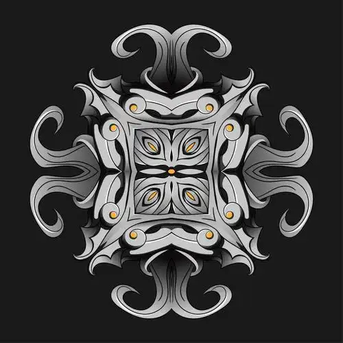 黑色背景上矢量哥特式图案背景