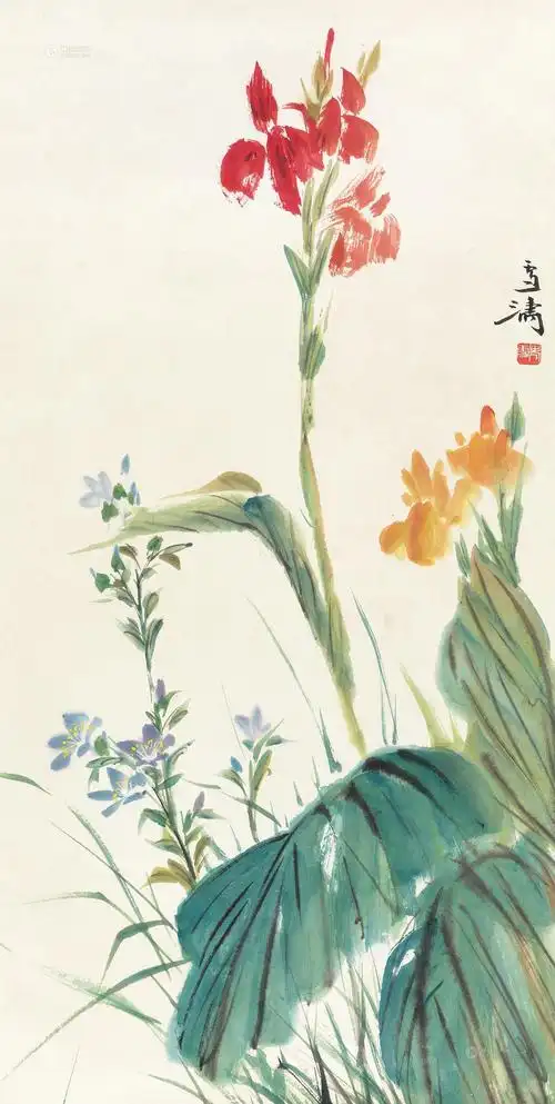 1685美人蕉立轴纸本