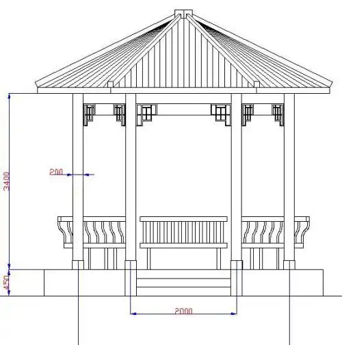 求一套六角凉亭施工图.