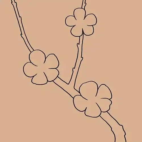 学画杏花,杏花儿童画