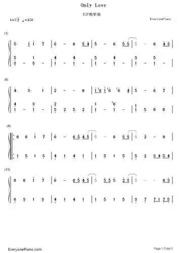 谁有trademark的only love的简谱.