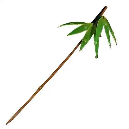 拾光向暖竹叶发簪热缩复古簪子旗袍简约竹子日常头饰汉服古风发饰