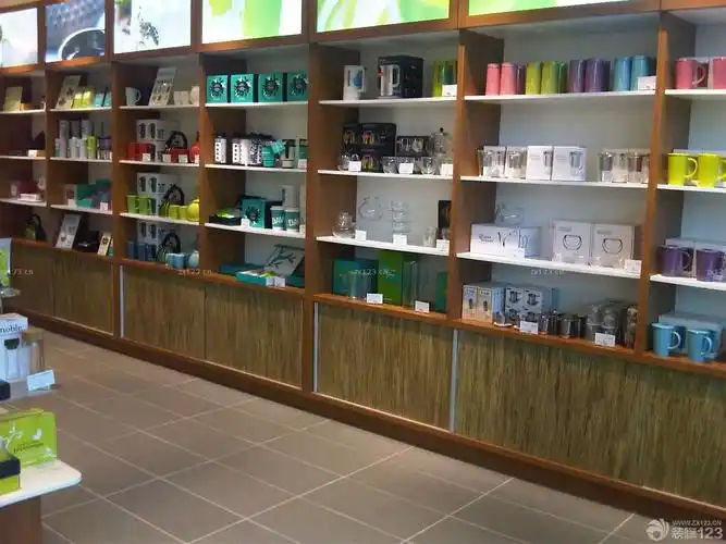 简约茶叶超市产品展示柜装修效果图_设计456装修效果图