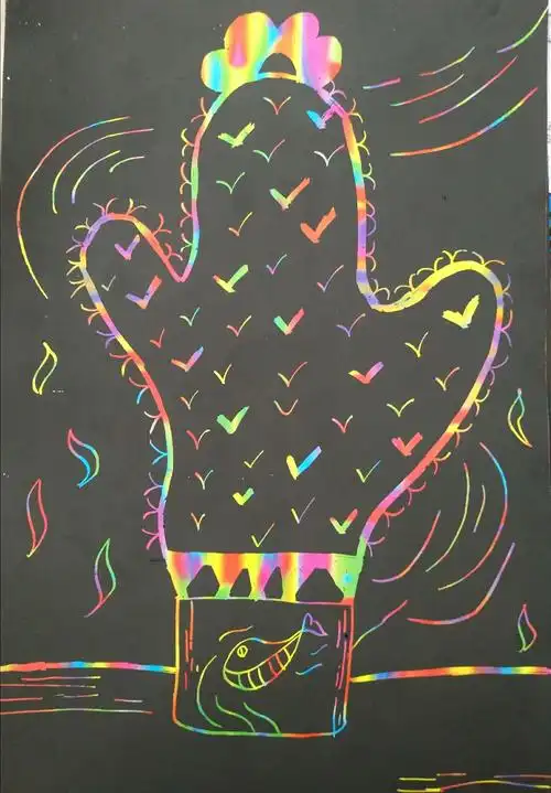 鄠邑区甘亭中心学校刮画校外兴趣班活动剪影