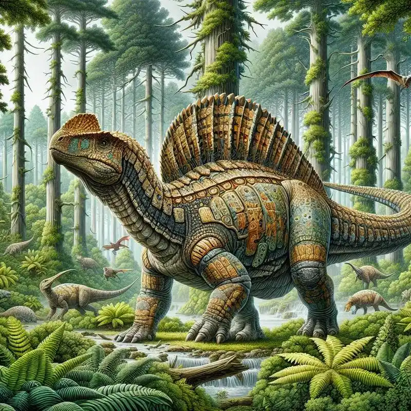 甲龙是一种生活在白垩纪晚期的四足植食性恐龙,属于鸟臀目甲龙科 - 抖