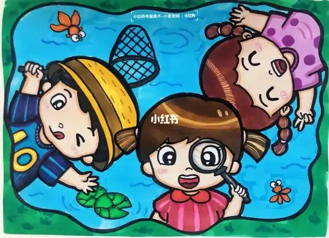 幼儿园简笔画我们去郊游