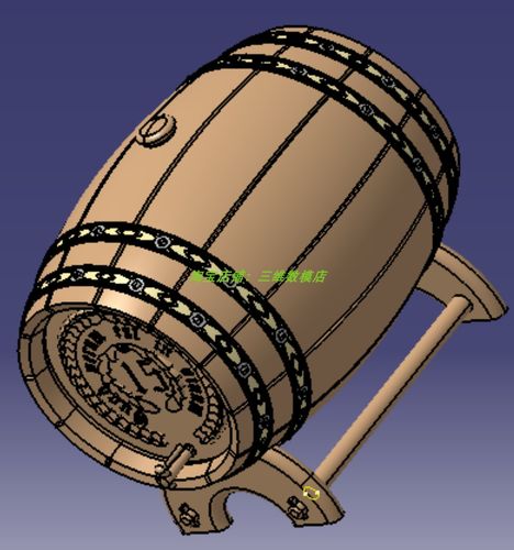 木桶酒桶水桶3d三维几何数模型葡萄酒桶罐子stp格式架子红酒桶装