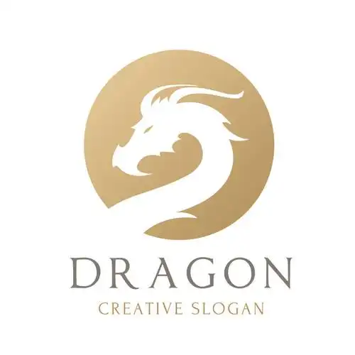 矢量黑色和金色龙形logo