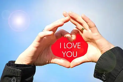 爱心,我爱你,手语,心形,蓝天,阳光