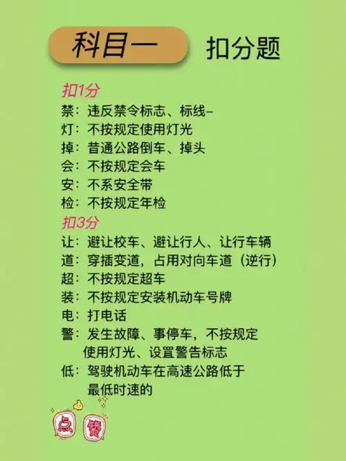 2022科目一新规扣分答题技巧