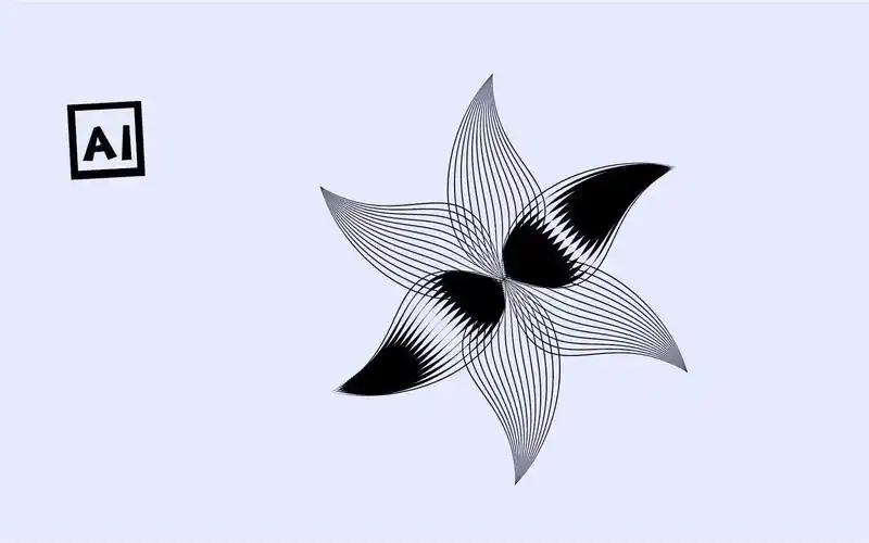 ai小练习29线条花瓣图案
