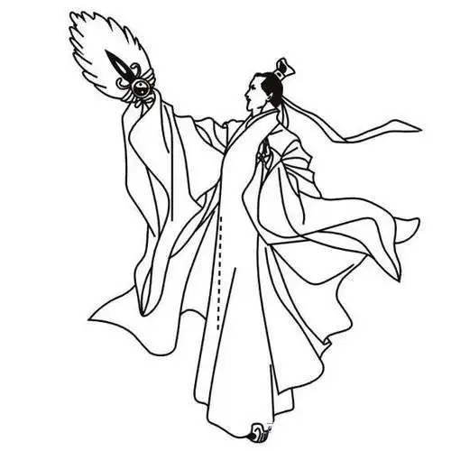 诸葛亮黑白画简笔画 第1页