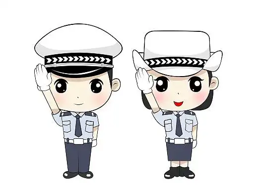 卡通交警卡通情侣