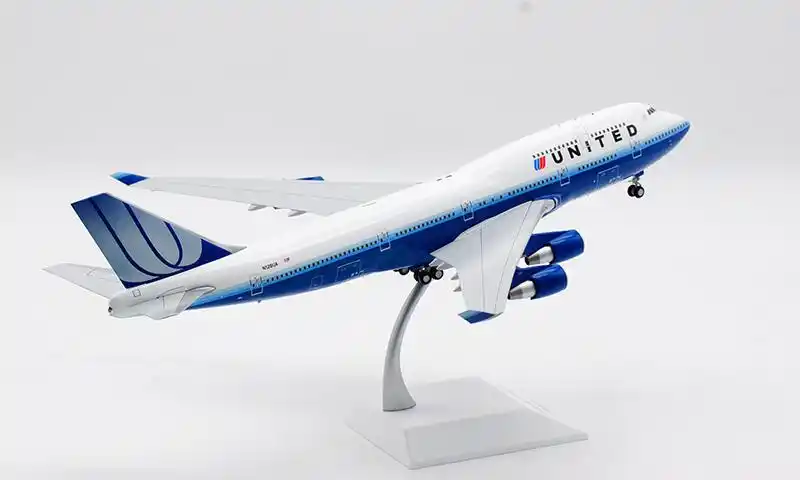 飞机模型1200联合航空波音b747400合金n128ua标准机翼模式