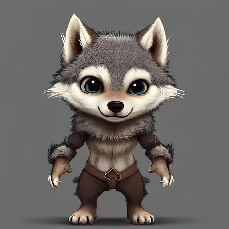 英俊威武又可爱的小小狼人,喜欢的拿走~ 来自百度涂鸦一格ai绘画