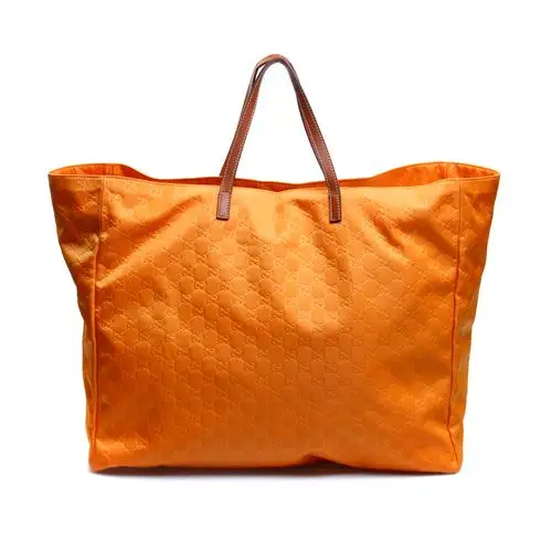 gucci(古驰)橘色尼龙布女士购物袋