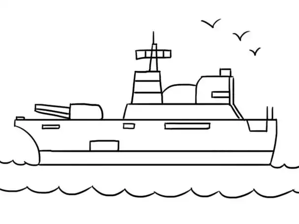 军舰简笔画 军舰怎么画