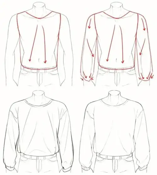 零基础学插画人物服饰褶皱绘画参考