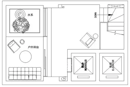 四层露台平面图