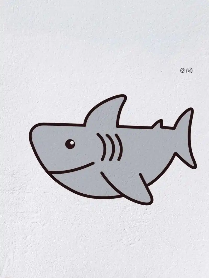 动物简笔画之凶猛的鲨鱼(内附过程图)