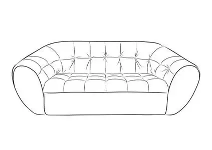 矢量图的轮廓在手绘沙发照片