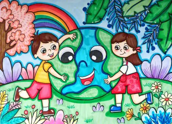 马克笔主题儿童画环保主题