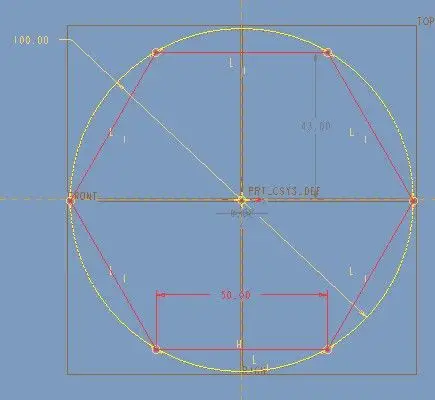 直径100mm的圆钢铣成六边螺母,六边尺寸是多少?求公式