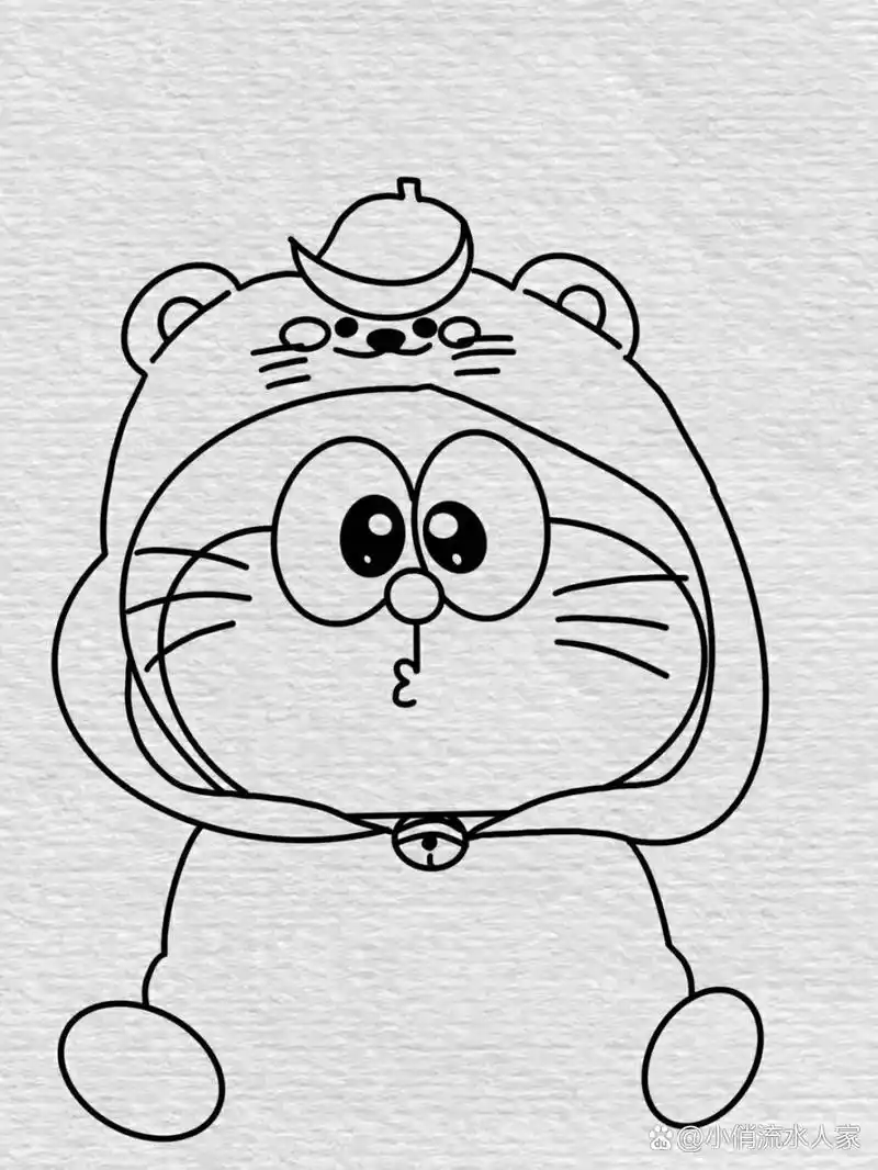 今日份简笔画Ⅱ软萌电子哆啦a梦