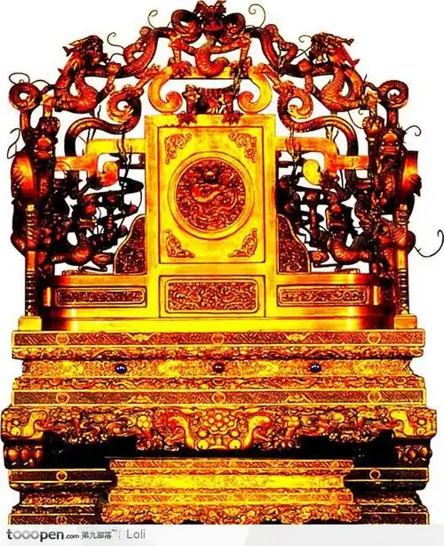 金色龙椅素材