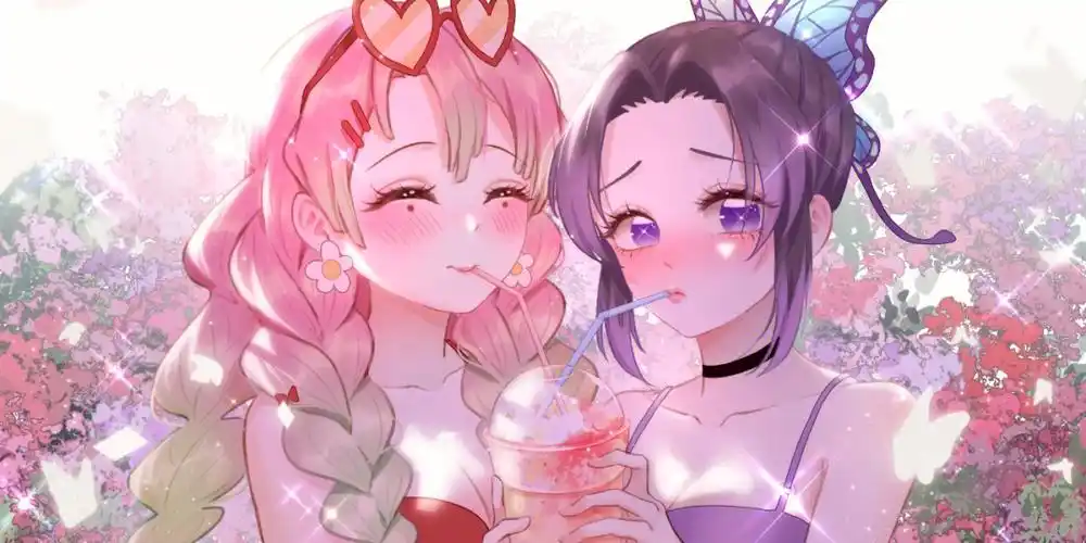 最近画的蝴蝶和恋柱小姐姐的情头哦