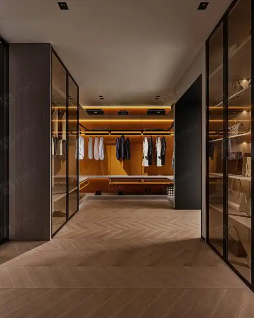 山水壹号 现代简约装修衣帽间效果图