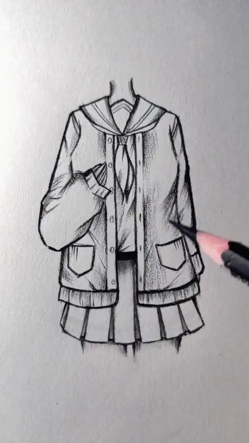 教你画出动漫中的萌妹衣服