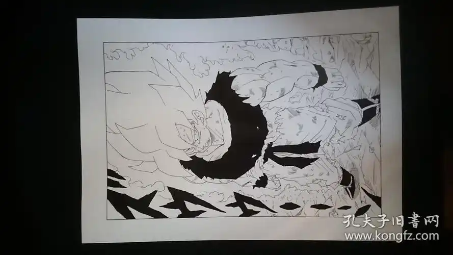 七龙珠孙悟空手绘黑白漫画原画b4漫画稿纸