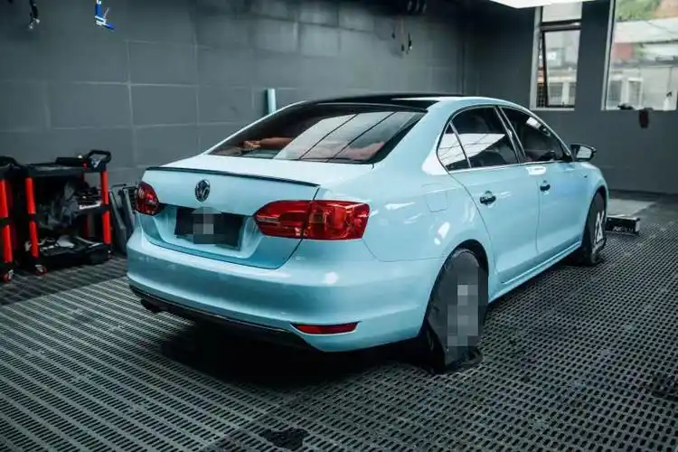 膜呗改色膜案例:大众速腾改色冰川蓝 有种清爽的感觉-新浪汽车