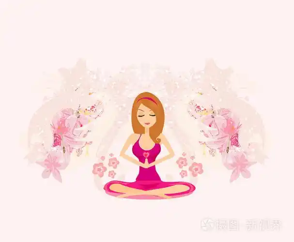 瑜伽女孩在莲花的位置