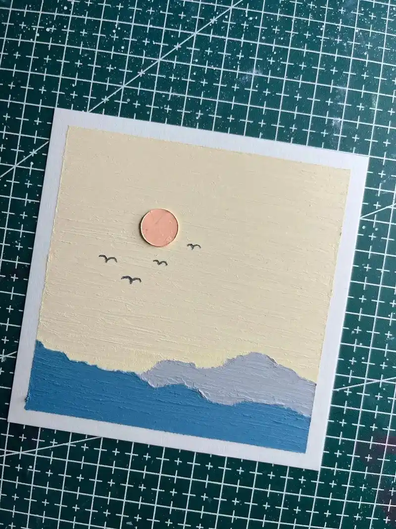 第58集 简单好看的油画棒风景画