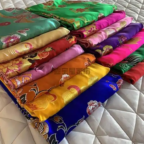婚庆杭州丝绸被面软缎婚庆绸缎子被面结婚七彩织锦缎被面子龙凤 龙凤