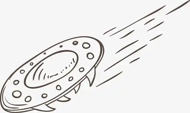 飞行的飞碟手绘图